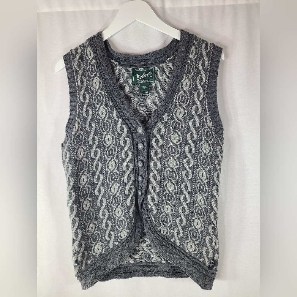 Woolrich BERWYN Womens Gray Sweater Vest Jacket Size Small Women's